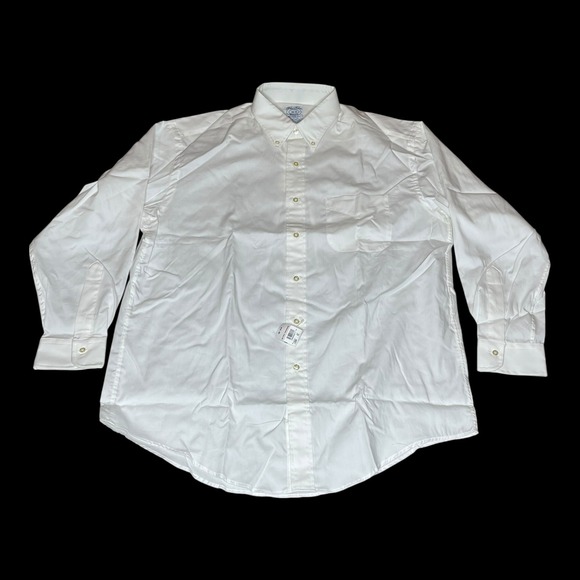 Vintage NWT Makers 70s USA Brooks Brothers‎ Mens Relaxed White Oxford Shirt 16 3